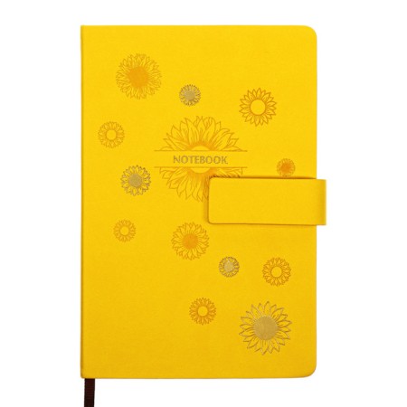 The diary is notathered, A5, 140L, CENT, OF KOZHZAM, FLOWERS, FLOWERS, Yellow
