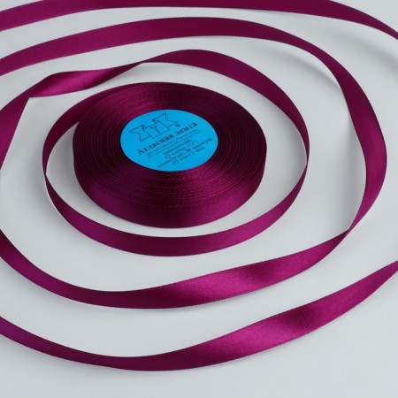 Satin tape, 12 mm × 33 ± 2 m, light purple color No. 027