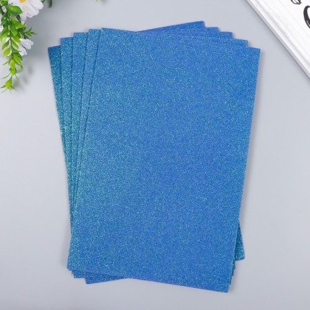 Foamiran "neon shine - blue" 2 mm format A4 (set of 5 sheets)-3