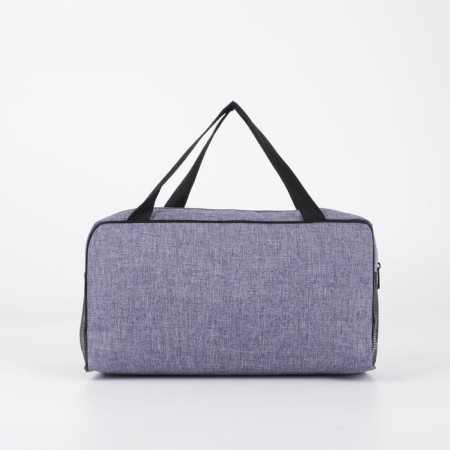 Cosmetic bag with a grid, blue color-1