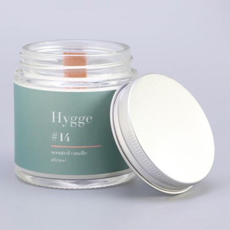 Aromatic candle "Hygge" #14 absinthe, soy wax, in a bank, 90 g-9