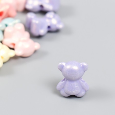Beads for creativity plastic "Teddy bear. Puruminal shine" set of 20 g 1.8x1.5x1 cm-2