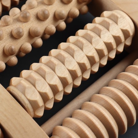 Massage "Drums", 24.5 × 19.5 × 4 cm, wooden, 5 combined rows-4