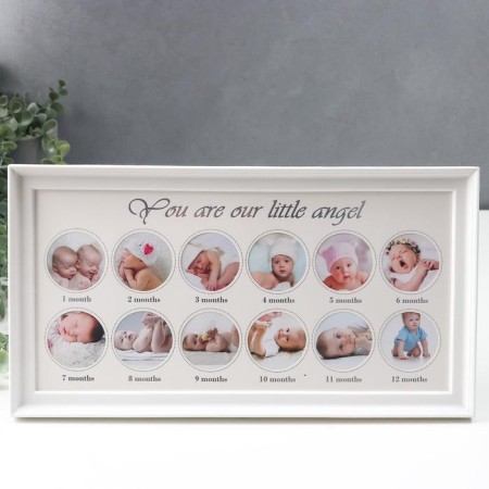 Photo frame plastic in 12 photos 5x5 cm "Baby" white 20.5x38 cm