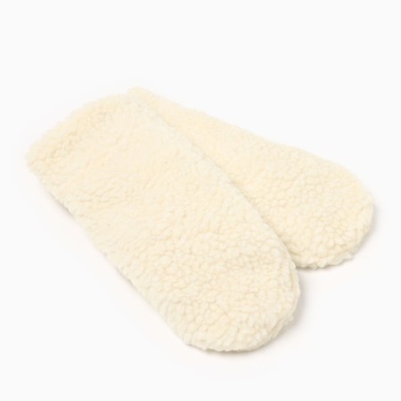 Women's mittens minku, milk color, 24 cm