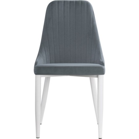 CHART STALL CARA Kora Metal/Velur, White/Gray 47x57x89 cm-2