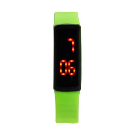 Watch of wrist, electronic "glare", silicone strap, dial 5 x 2 cm, green-1