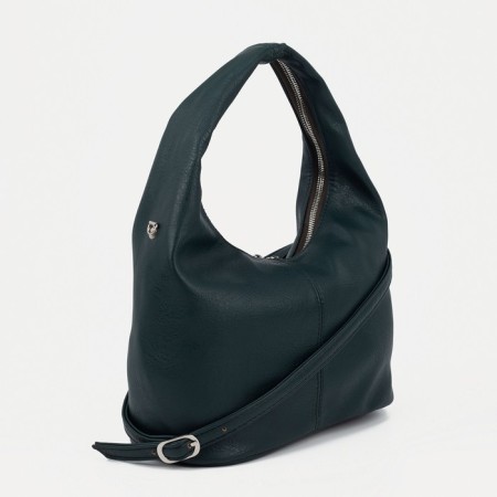 Bag-hota vita with a zipper, green color-1