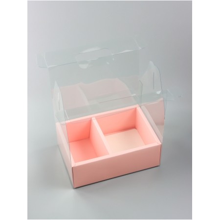 PVC box for flowers and desserts 26 x 18 x 30 cm, pink-1