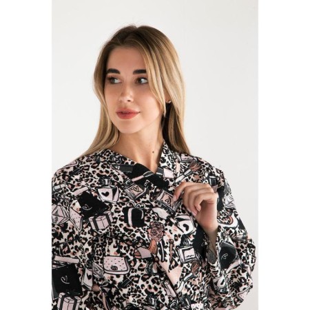 Women's robe elongated Ethel "Leopard", size 54-56, waffle 200g/m2, cotton-2