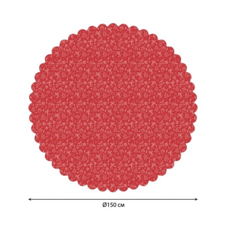 The tablecloth "Red Fun", Round, Saten, D = 150 cm-1