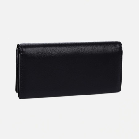 Women's wallet on magnets, black color-1