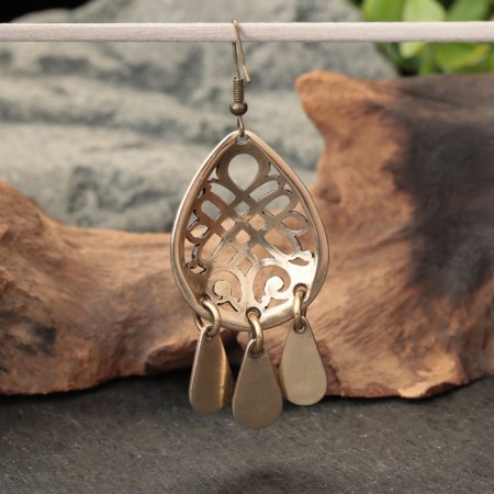 Earrings Amulet "heart knot", brass-3