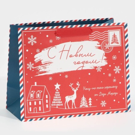 Laminated horizontal package "From Santa Claus", MS 18 x 23 x 10 cm, New Year