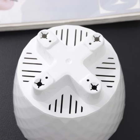 Pot for flowers with basal watering "Rumba", 1 l, white color-4