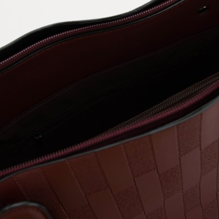 Zipper bag with zipper, burgundy color-3