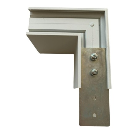 Connector for overhead magnetic tire pipelines, 35 mm. Angular. Horizontal. Uniel, IP20, white color-2
