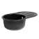 Sin for a kitchen made of stone Zein 110/Q4, 730 x 450 mm, oval, overflow, black color