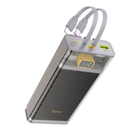 External battery Hoco J104A, 20,000 mAh, 2 Type -C, 1 USB, 1 Micro - USB, 3 A, display, gray-5