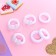 Hair gum "Tenderness" (set of 6 pcs) Double bow, 2 cm, white