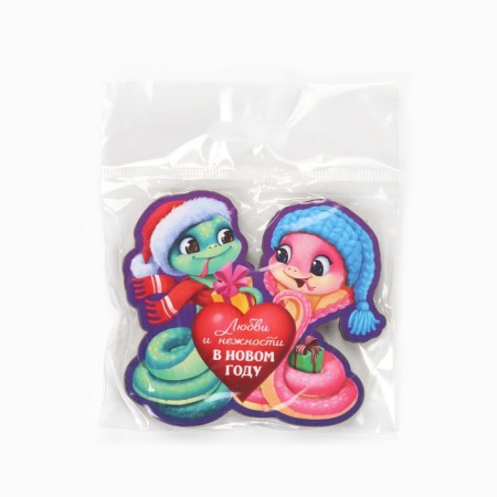 New Year's Wooden Magnet "New Year: Love and Tenderness", 8 x 7.1 cm-4