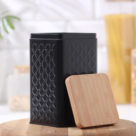 Bank for bulk products "Scandy", 18 × 10 cm, black color-1