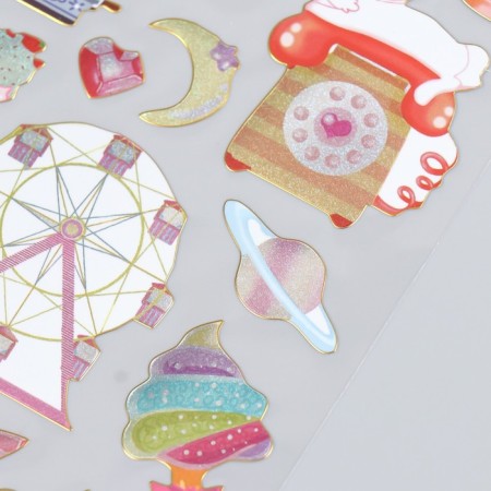 Plastic sticker with sparkles "circus" mix 10x22.5 cm-3