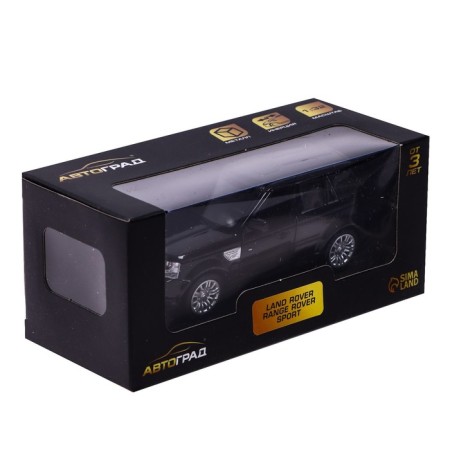 Metal machine Land Rover Range Rover Sport, 1: 32, doors, inertia, black color open-4