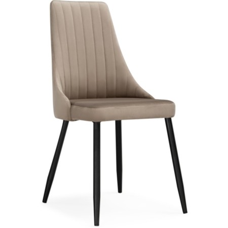 Chair on a metal frame Cora metal/velor, black/beige 49x60x95 cm