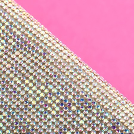 Rhinestones self -adhesive on the sheet, with holography, d = 2 mm, 40 × 24 cm, silver color-1