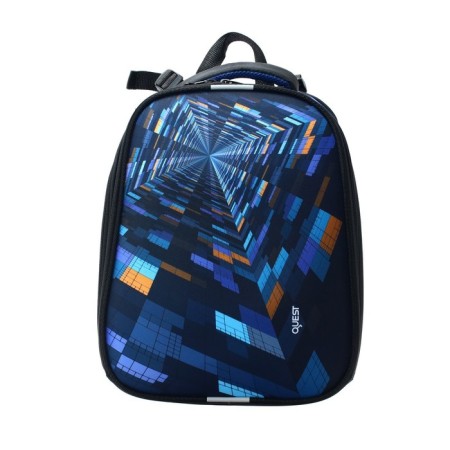 School backpack 38 x 30 x 16 cm, ergonomic back, stavia "quest", multicolor/blue-3