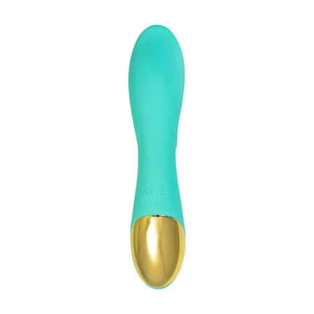 Vibrator with double stimulation Eromantica Vivian, 20 cm, silicone, mint color-4