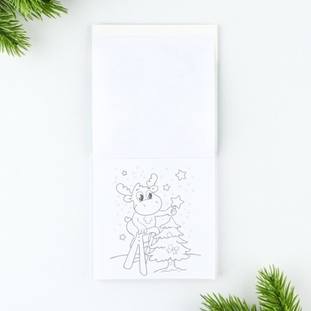 Gift New Year's set: notebook and wax crayons "Happy New Year"-5