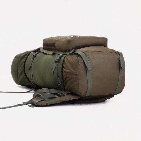 Tourist backpack, TAIF, 80 liters, cord department, external pocket, 2 side pockets, olive color-4