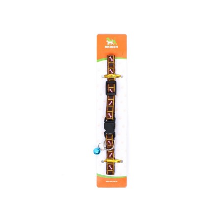 The two -layer collar with the fastx "Bones and legs", 30 x 1 cm, brown-9