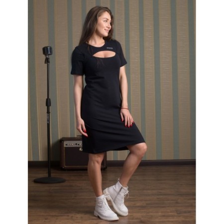 Women's dress "Three hearts", size 46, black color