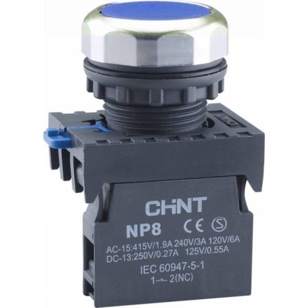 CHINT 578645 control button, without backlighting, IP65, blue color