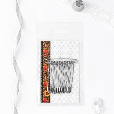 English pins, 55 mm, 10 pcs, nickel color-3