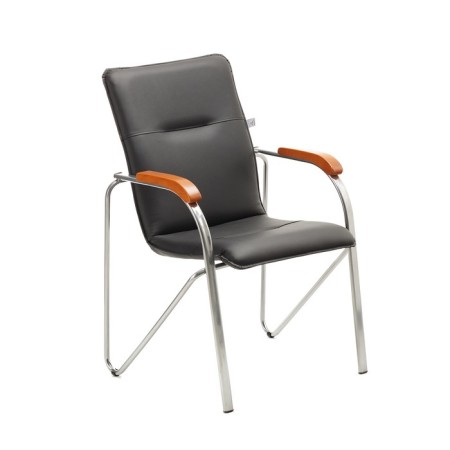 Samba eco -leather chair black, chrome paint