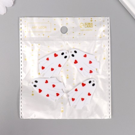 Acryl's work decor "Ghost with hearts" 3.7x2.6x0.2 cm-3