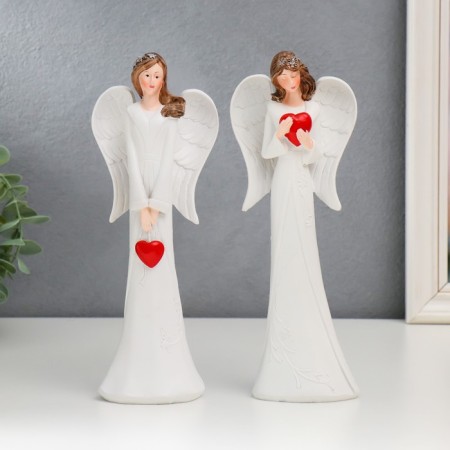 Souvenir Polystone "Angel-girl with a red heart" mix 25 cm