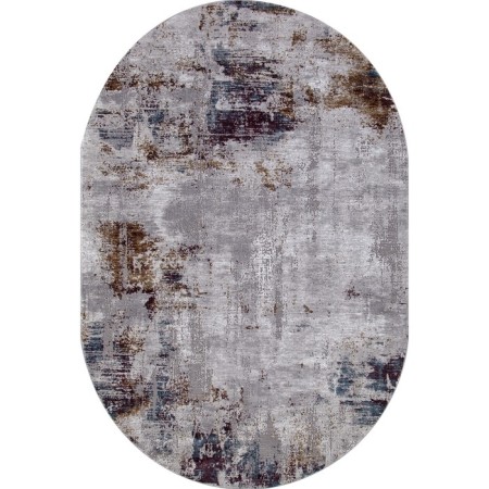 Oval carminer karmen hali quantum, size 195x290 cm, color Grey/Grey