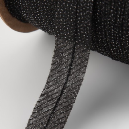 Non -woven ribbon, threaded, reinforced, 15 mm, 100 m, black color-1