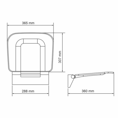 Shower seat Wasserkraft SS403, 365x360x101.5 mm, folding, aluminum, white-2