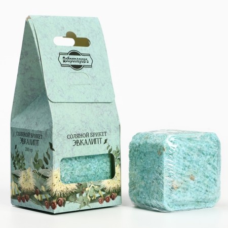 Salt briquette Cube "Eucalypt" 200 g "Dobroparov"-10