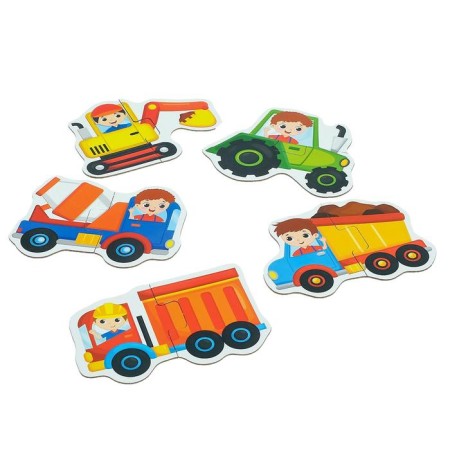 Maxi puzzles "Cars at a construction site", 5 puzzles, 10 parts-4
