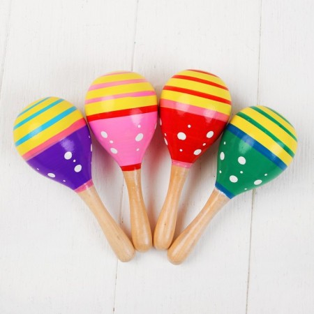 Musical toy "Marakas", with white peas, Mix colors