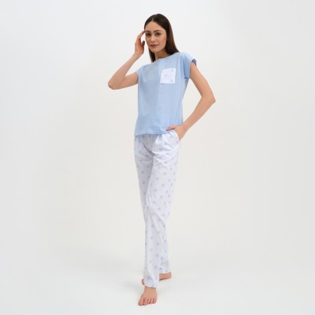 Pajama female kaftan "stars" pants, T -shirt, p. 40-42-3