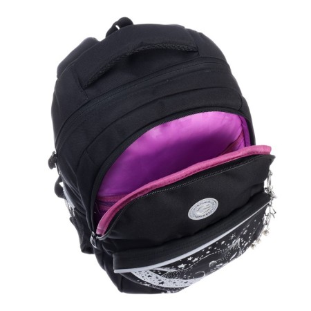 School backpack, 40 x 27 x 20 cm, Grizzly, ergonomic back, laptop department, black-12