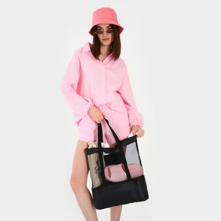 Bag - beach choper with thermo -karman, 42x37x15 cm, black-8